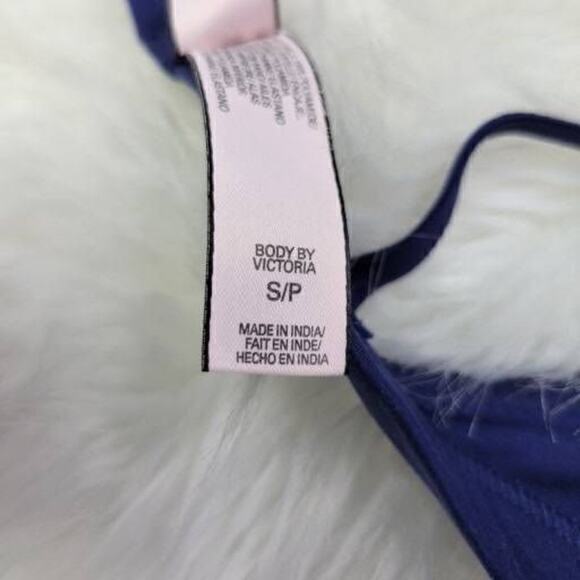 Victoria's Secret Women High Neck Crochet Mesh Body Bralette Blue Size Small - Picture 5 of 8